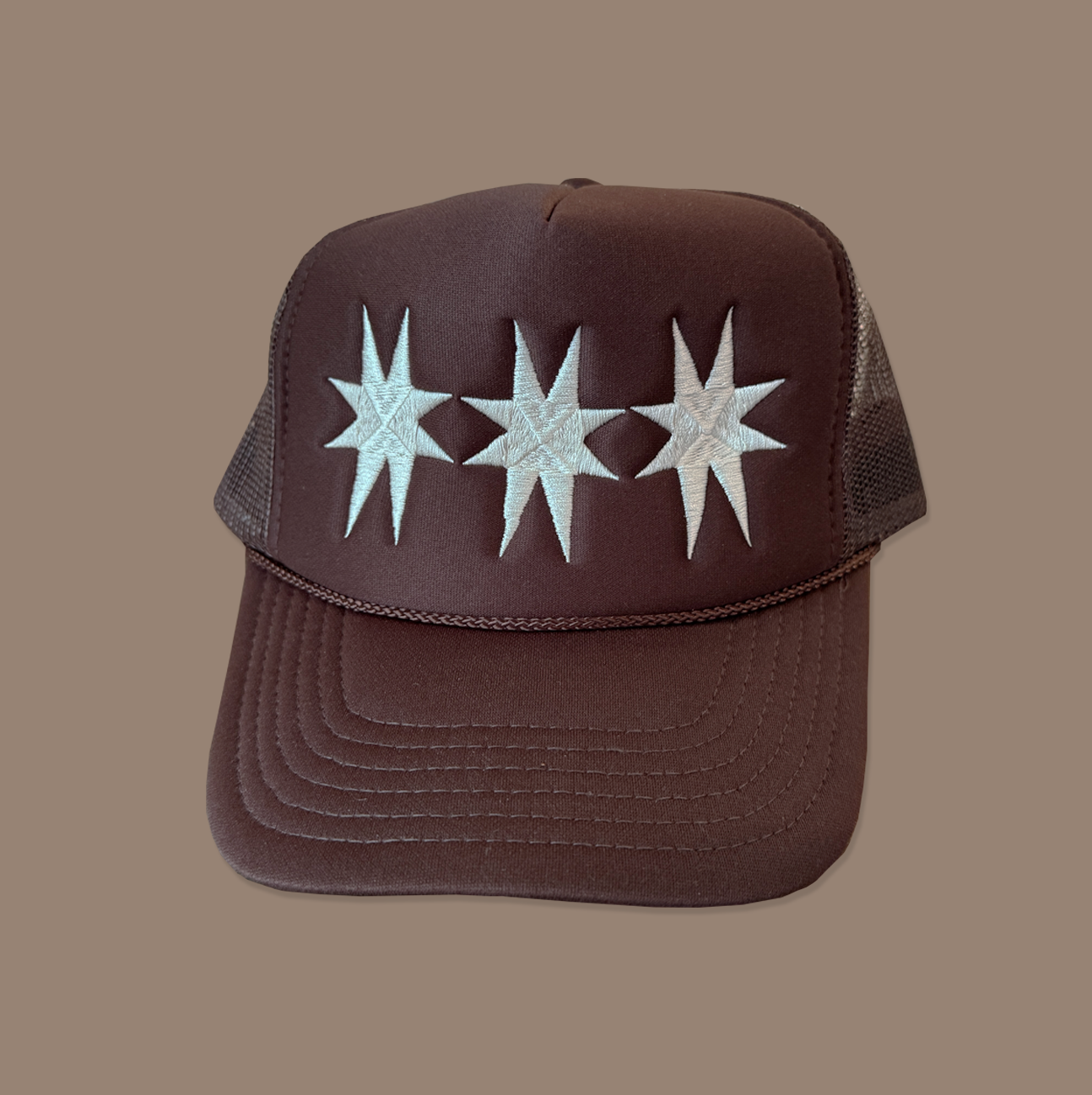 Quilt Star Trucker Hat - Brown