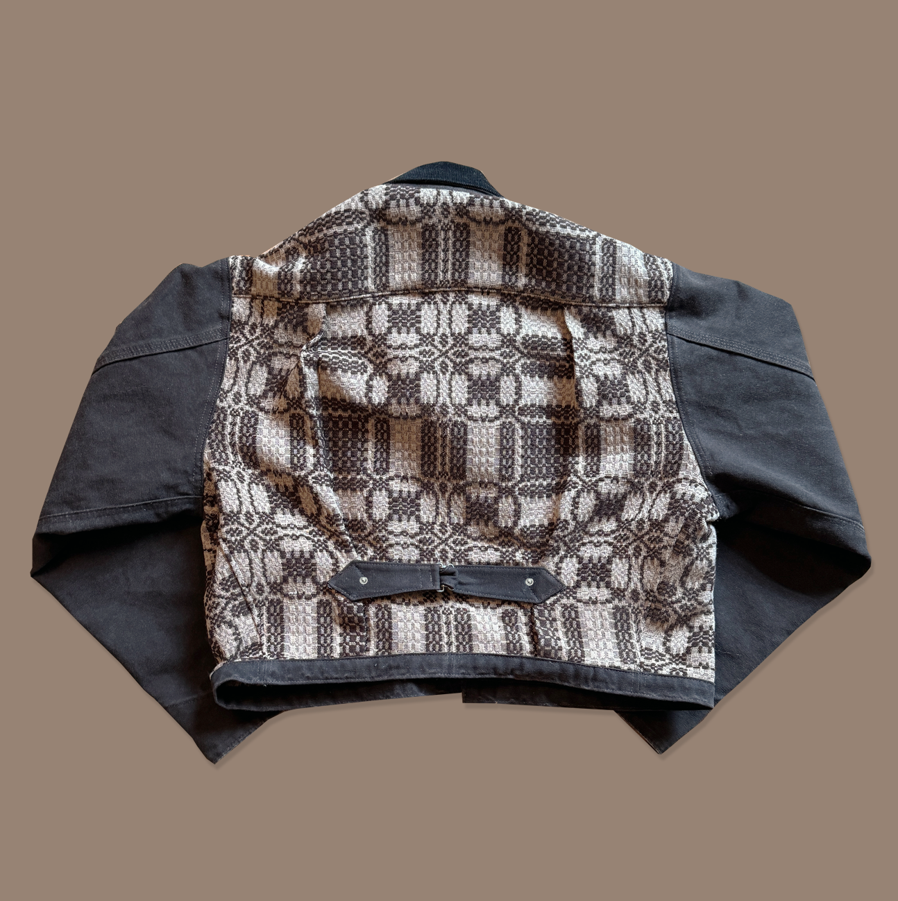 Re-Worked Buckle Back Canvas Jacket - Dark Brown