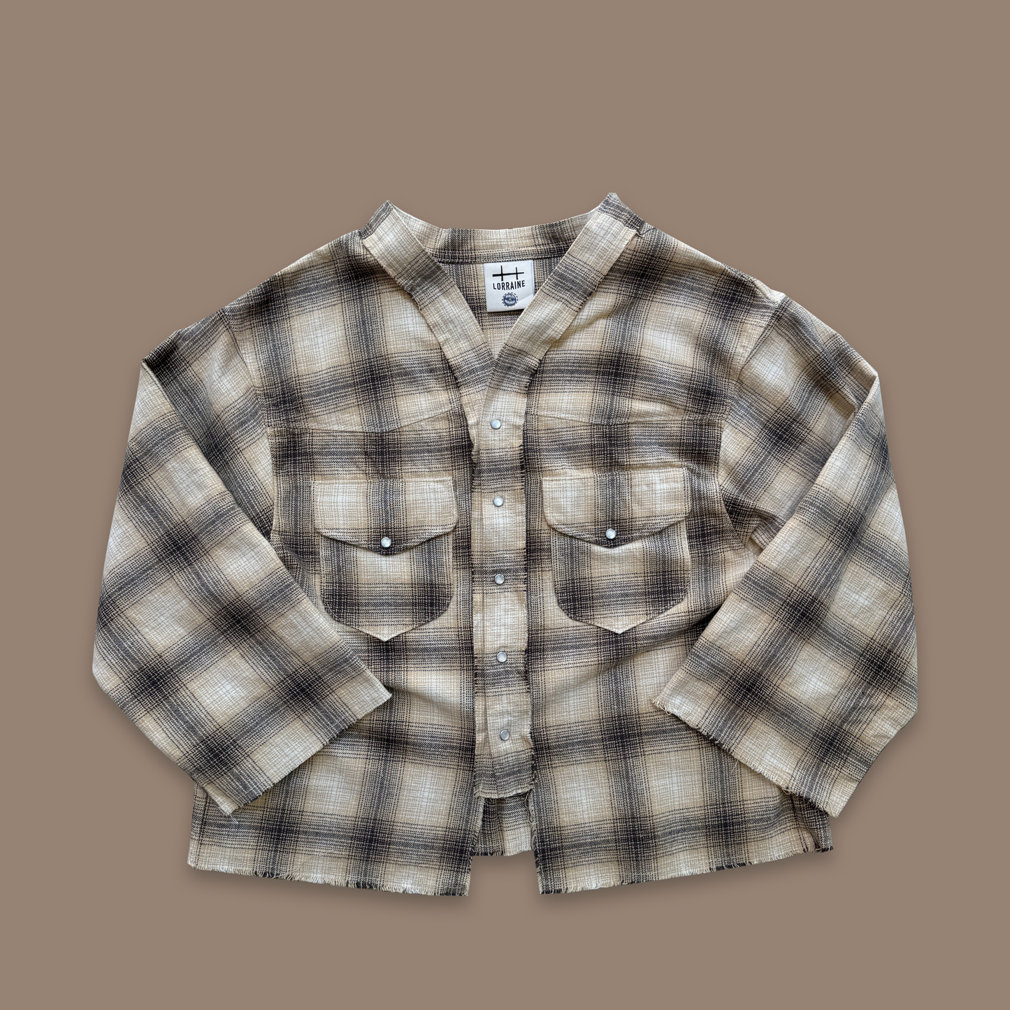 Pearl Snap Shawl Flannel