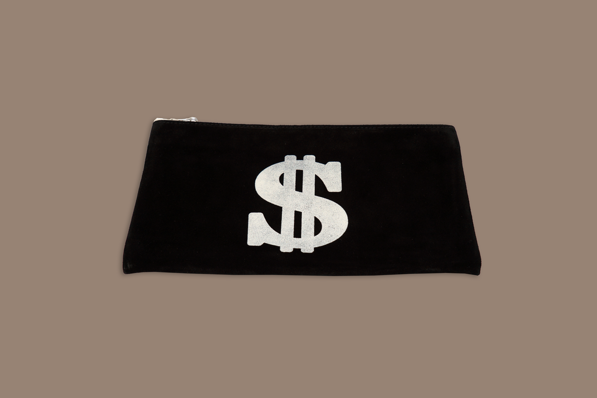 Suede Bank Bag - Black