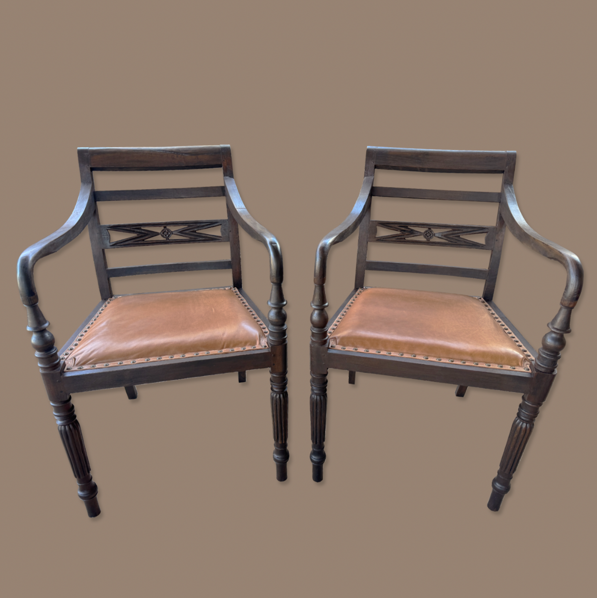 1800's Anglo-Indian Armchairs
